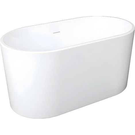 Vasca da bagno freestanding ovale 180 L 130 x 71 x 58 cm Bianco Acrilico - APOGON