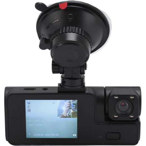 3 Canaux Dash Cam, Engistréur de Caméra de Tableau de Bord de Voiture avec Objectif Grand Angle de 170 Degrés, Support de connectivité WiFi sans Fil, Détection de Movement, (1/5)
