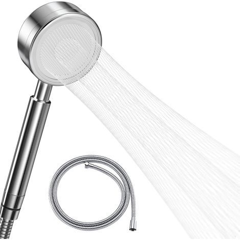 Pommeau Douche Haute Pression avec tuyau 1,5 m, Douchette Douche Salle de Bain en Acier Inoxydable 304 Economie d'Eau Installation Facile - Méthode de Jet en Forme de Taille (1/5)