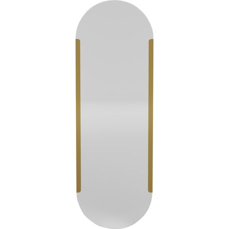 Spiegel Rivara, Ovalform, Wandtyp, Struktur Farbe Transparent, 50x150h cm Gold