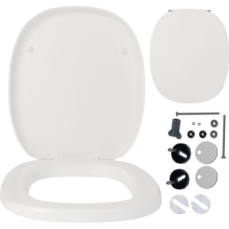 Abattant WC pour CERSANIT FACILE – Duroplast antibactérien – Fixations en acier inoxydable – Déclipsable pour nettoyage facile