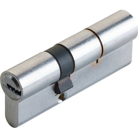 CILINDRO PROFILATO DOPPIO SERIE 'K2' mm 45+10+65 = 120 (50+70) cromo satinato