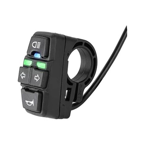 Commutateur universel 3 en 1 pour clignotants, éclairage et klaxon de moto et vélo électrique  Commutateur d'éclairage de 7/8" (22 mm) pour guidon, interrupteur marche/arrêt des phares pour moto tout- (1/5)