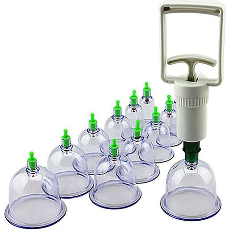 Professionelles chinesisches Akupunktur-Schröpfmassage-Set mit 12 Schröpfgläsern (1/5)