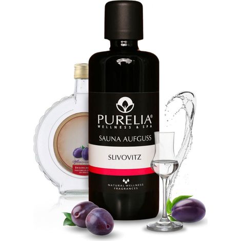 PURELIA Saunaaufguss Konzentrat Slivovitz 100 ml natürlicher Sauna-aufguss - reine ätherische Öle