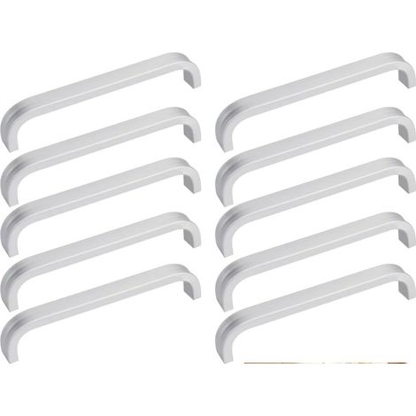 BRAVIX 10 PCS Poignée de Meuble Poignet de Porte Cuisine Universel Poignet Tiroir Meuble en Aluminium Poignée Bâton De Porte Exterieure avec 20 Vis pour Cuisine Armoire Porte Placard