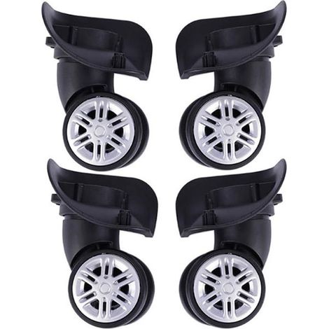 Lot de 4 roues en plastique noir pour chariot, roulettes de remplacement robustes pour diable et transport (1/5)