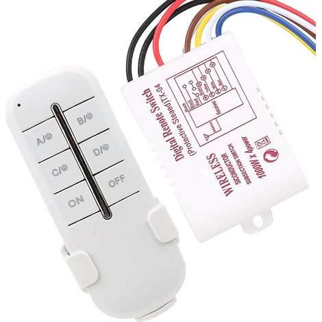 Commutateur de Télécommande sans Fil pour Lampes à économie D'énergie, avec une Distance Intérieure de 20 M, pour Lampe Basse Pression Moderne, Installation Rapide et Facile (MR704 Charge à (1/5)