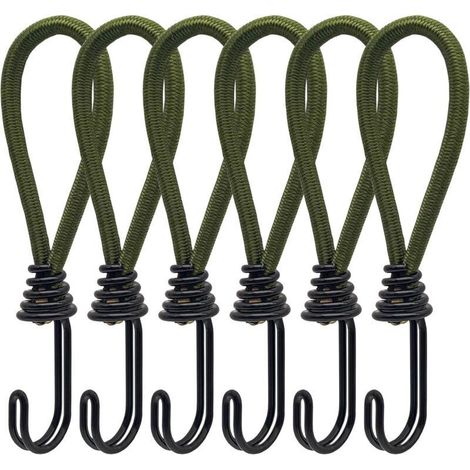 6pcs Tendeur en caoutchouc avec crochets en spirale pour Tentes, bâches, bannières en PVC, pavillons, trampolines, voile d'ombrage
