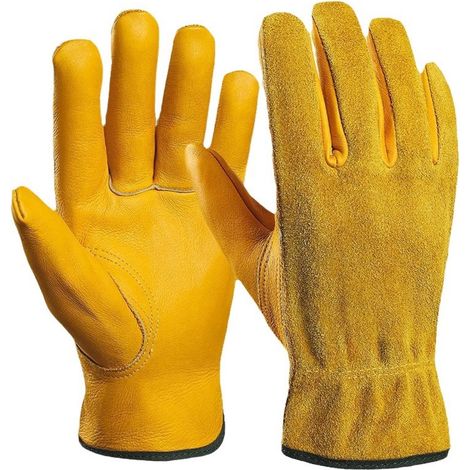 Gants de jardinage 26 x 16 cm taille L jaunes pour plantation creusage jardinage travail du bois et construction gants de protection unisexes (1/5)