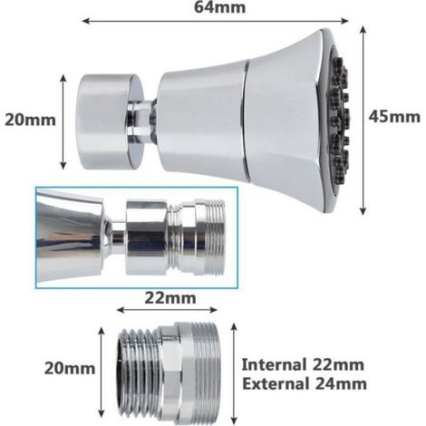 Aérateur Évier Cuisine - Rotation 360° - Double Fonction Économiseur D'eau - Adaptateur 22 mm - 1 Pièce (1/4)