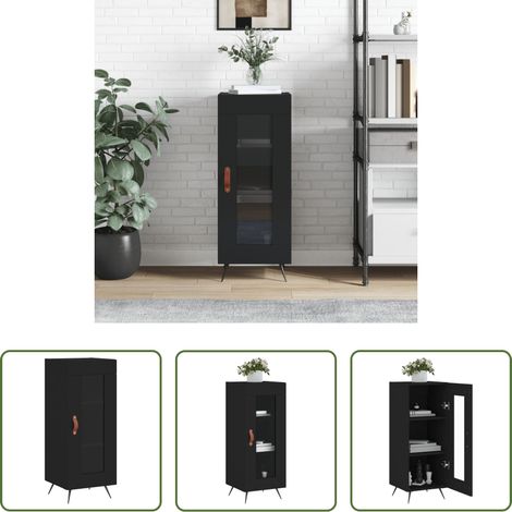 Holzwerkstoff - Sideboard Schwarz 34,5x34x90 cm Holzwerkstoff (1/5)
