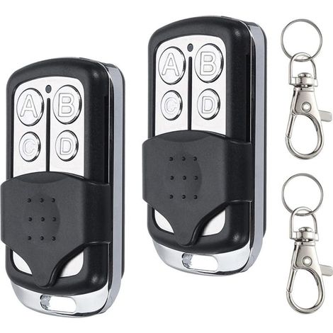 Telecomando universale per cancello a 433,92 MHz, telecomando per porta da garage a 4 canali, duplicatore di codici fissi (2 pezzi) (1/5)