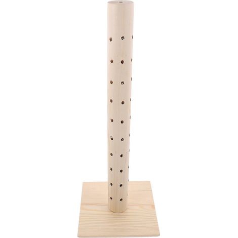 support à sucettes en bois rotatif à 360° avec trou rond décoratif-42X14.5X14.5CM (1/4)