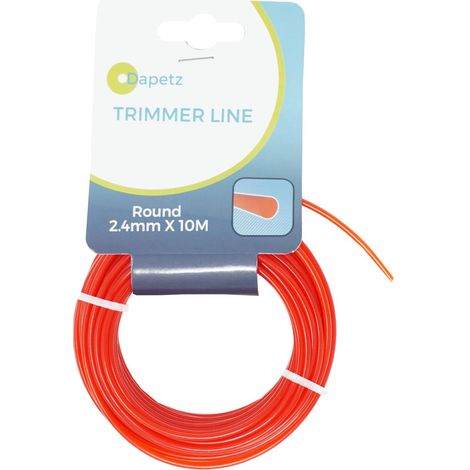 Dapetz ® 10m 2.4mm Strimmer Wire Universal String Trimmer Line Nylon Strimmer Cord 1.2mm 1.6mm 2.0mm 2.4mm 3.0mm Grass Strimming Cable for Garden Weeds Flower Beds (2.4mm x 10m) (1/5)