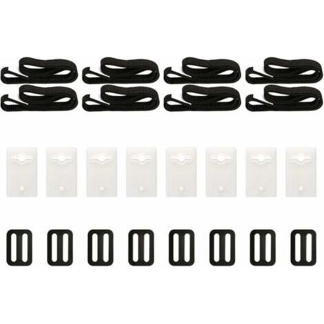 8-piece solar pool cover fixing kit, kit with universal reel straps for securing the solar cover, suitable for in-ground pools