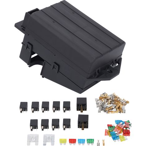 Kit de boîte de relais de fusibles, 2 pièces, relais à 5 broches, 9 pièces, 4 ou 24 pièces, fusibles à lame avec bornes à sertir pour voiture et bateau (1/5)