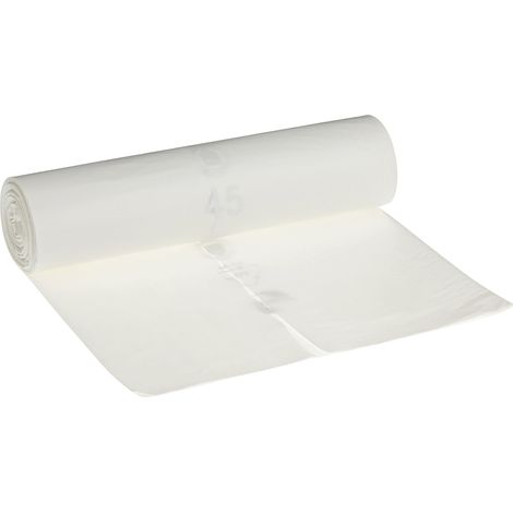 Deiss Premium - Sacchi della spazzatura, bianco o trasparente, da 70 o 120 litri, 120 Liter - Typ 60, bianco, 1 (1/2)