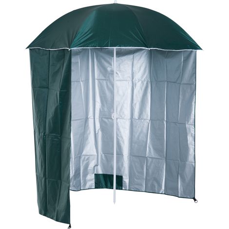 Outsunny Sonnenschirm Ø 2,2 x 2,2 m, UV-Schutz, mit Tragetasche, Heringen und Gewichten, dunkelgrün