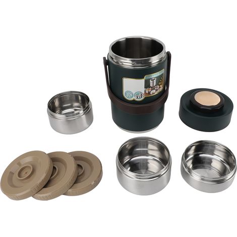 Boîte alimentaire isotherme en acier inoxydable grande capacité (2300 ml) - Boîte à lunch portable isotherme en acier inoxydable pour étudiants et adultes (1/5)