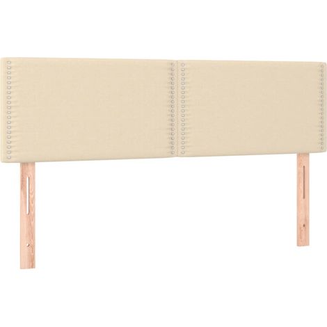 Testiera letto accessorio mobile camera da letto in 2 parti 72 x 5 x 78/88 cm tessuto crema TDL0206501