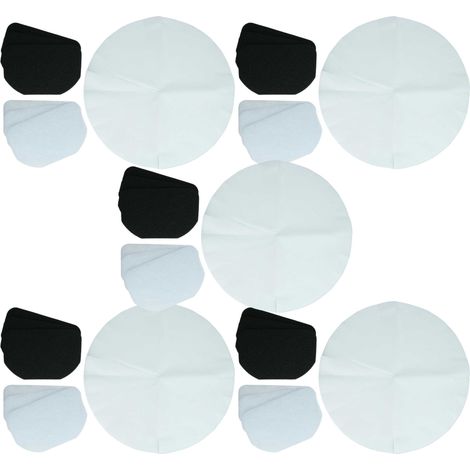vhbw 30x paper air filter, 15x activated carbon filter, 15x grease filter compatible with DeLonghi F17233, F17231 Deep Fryer - 60 Part Set