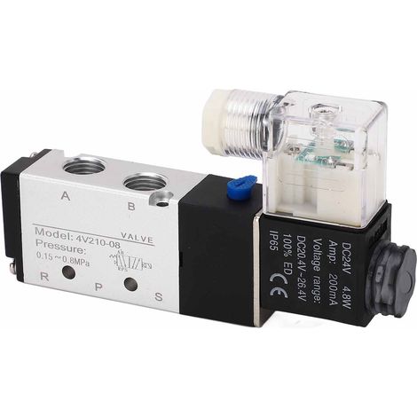 4V210-08 24V DC Magnetventil, 2 Positionen, 5-Wege, Druckluftablass für automatisierte Werkstatt (1/5)