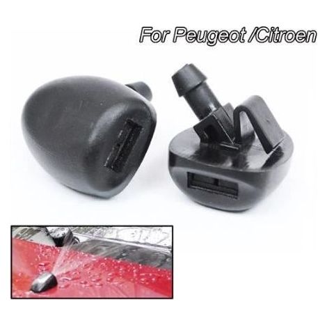 2PCS Jet Gicleur d' avant essuie-glace Buse de lave-glace pulvérisateur pour Peugeot 407 206 206 Citroën C2 C5 MK1 OE6438J2 (1/4)