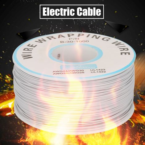 30AWG Kupferdraht zum Umwickeln, 1 Rolle, einadrig, 0,25 mm Kerndurchmesser, weiß (1/3)