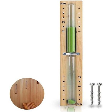 Sablier de sauna avec minuteur de 15 minutes, résistant à la chaleur, vert sable