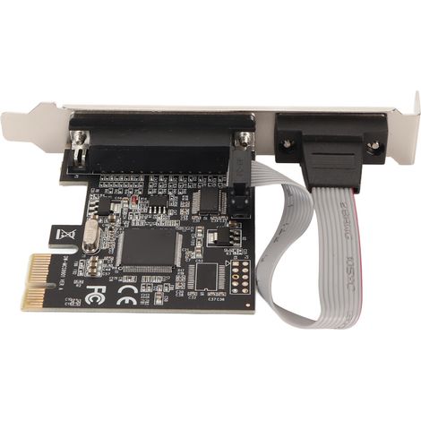Carte d'extension PCIe vers RS232 : port série 9 broches / port parallèle 25 broches, adaptateur de port COM PCIe 2,5 Gbit/s pour imprimante et automatisation de points de vente. (1/5)
