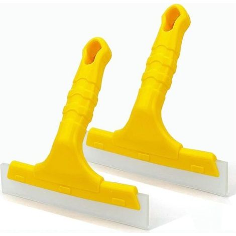 Online Store - Lot de 2 mini raclettes pour miroir de douche et évier pour porte en verre, comptoir, fenêtre, pare-brise, application de film (1/5)