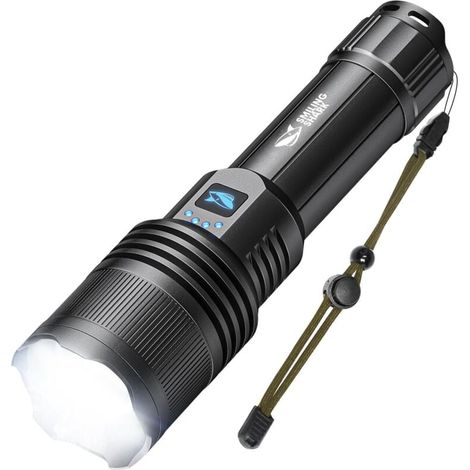 Lampe torche LED rechargeable, mini torche LED ultra lumineuse de 5 000 lumens pour le camping, la randonnée, lampe torche portable étanche pour l'extérieur, lampe torche LED rechargeable [Classe éner (1/4)