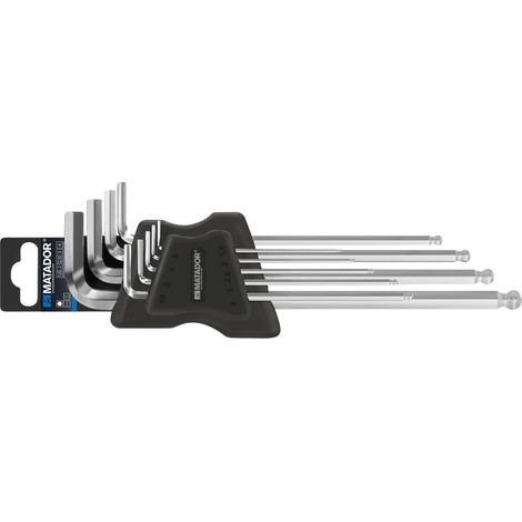 Matador Schraubwerkzeuge 6 pans intérieurs Jeu de clés mâles coudées 1.5 mm, 2 mm, 2.5 mm, 3 mm, 4 mm, 5 mm, 6 mm, 8 mm, 10 mm 9 pièces X877691 (1/5)