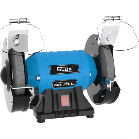 Güde – Touret à meuler double 125mm – Puissance 120W – Vitesse 2980 t/min – Socle solide avec pare-étincelles réglable – Pour meulage précis - GDS 125-12