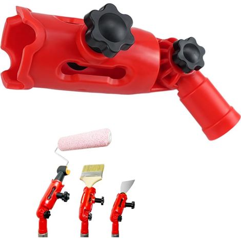 Adaptateur Universel pour Perche - 1 Pièce - Plastique PP - Rotation 360° - Peinture Plafonds Hauts - 17 x 6,5 cm Rouge (1/5)