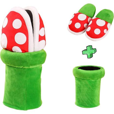 Piranha pantoufles home wear en forme de plante fleur Cannibal Cosplay chaussures/motif pantoufles point mocassins avec pot support pot pour les cadeaux de Noël (1/5)