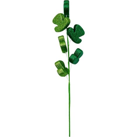 St Patricks Day Decoration Artificial Shamrock Stem Picks Stimulated Clover Plant Branch for Home Centerpiece (1/2)