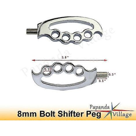 Aluminium-Schalthebel-Zehenfußrasten aus Messing für Harley-Davidson 883R, 883L, 48 Sportster, Iron, 883 Superlow und Bobber – 1 Paar, Silber (1/5)