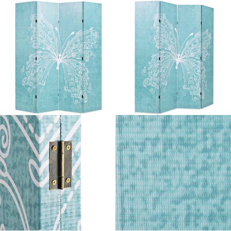 Raumteiler klappbar 160 x 170 cm Schmetterling Blau - Raumteiler - Paravent - Raumtrenner - Wandteiler - Klappbarer Raumteiler - Home & Living (1/5)