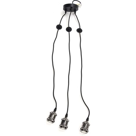 Douille de suspension en métal à 3 bras pour lustre, style rétro, idéale pour la maison, la salle à manger ou les bars. (1/5)