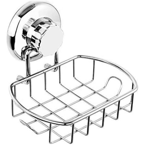 Lot de 2 porte-savons avec ventouses, porte-savons de douche avec crochets de salle de bain, installation optionnelle avec ruban adhésif ou colle, comprend 2 protège-savons, acier inoxydable poli SS30 (1/4)