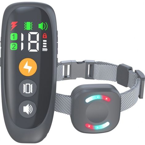 Elektrische Hondentraininghalsband con teléfono, 4 modos de entrenamiento: Piep, Vibratie, Schok, Hondendetector, Oplaadbaar