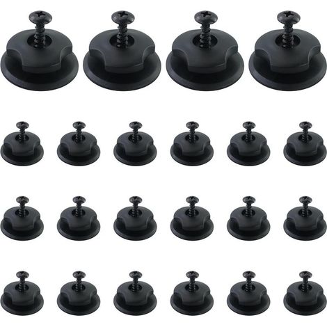 A Lot de 22 accessoires de remorque, fixation de bâche avec vis, boutons de bâche robustes, boutons de fixation en plastique, crochets de bâche, remorques, parfaits pour la fixation de filets de (1/4)