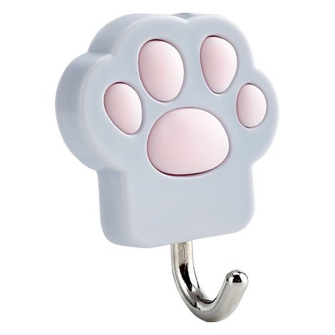 Lot de 3 crochets autocollants en forme de griffe de chat – Patère murale, sac à serviettes, porte-clés, cuillère de cuisine, spatule de salle de bain, salon, porte de plafond（gris clair） (1/5)