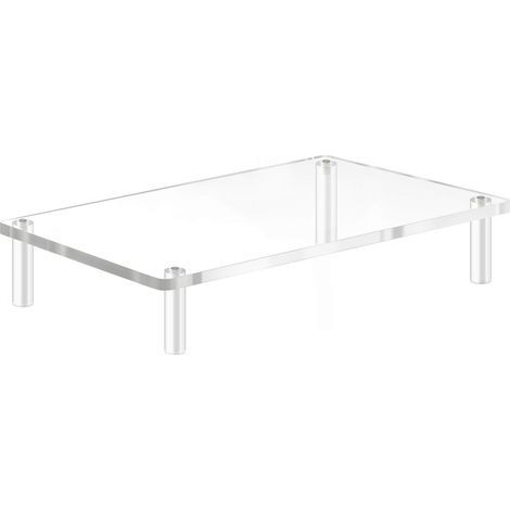 Soporte acrílico para monitor de 40x20x5 cm, soporte transparente para ordenador, apto para portátiles, iMacs, PCs, impresoras, accesorio ergonómico de oficina. (1/5)