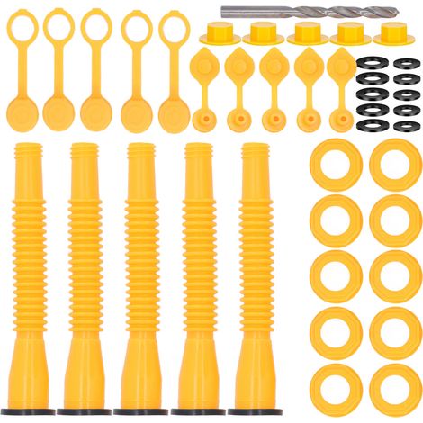 Kit de Bec Verseur de Bidon de Gaz, Kit de Remplacement de Buse de Bidon de Gaz Anti-déversement, 2 Types de Chapeaux D'aération de Bidon de Gaz pour Bidons de Carburant de 1 2 5