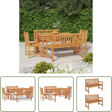 5 pcs Ensemble à dîner de jardin, Mobilier à dîner, Table et Chaises à Manger Bois de teck massif MKPO30791 (1/5)