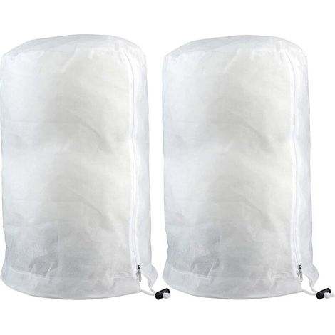 Housse de Protection pour Plantes d'Hiver, Housse d’Hivernage pour Plantes de Jardin Réutilisable,Housse Hivernage Plante avec Fermeture Éclair et Cordon de Serrage (60×80cm,blanc×2) (1/5)