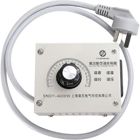 Régulateur de tension électrique variable monophasé haute puissance 25-26 V CA 220 V 4000 W pour ventilateur de lumière, variateur de température et contrôleur de moteur (prise de type I) (1/3)